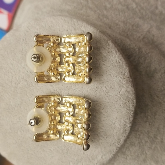 Golden weave earrings - Picture 3 of 6